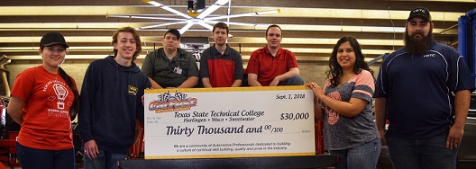 TSTC Receives Scholarship and Equipment Check from San Antonio Organization Waco Auto Tech CarFest photo 2 - TSTC Receives Scholarship and Equipment Check from San Antonio Organization