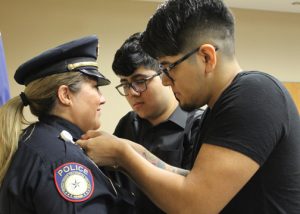 TSTC Lt Ruiz Pinning 72dpi 300x214 - TSTC makes history with first female lieutenant, swears in new sergeant