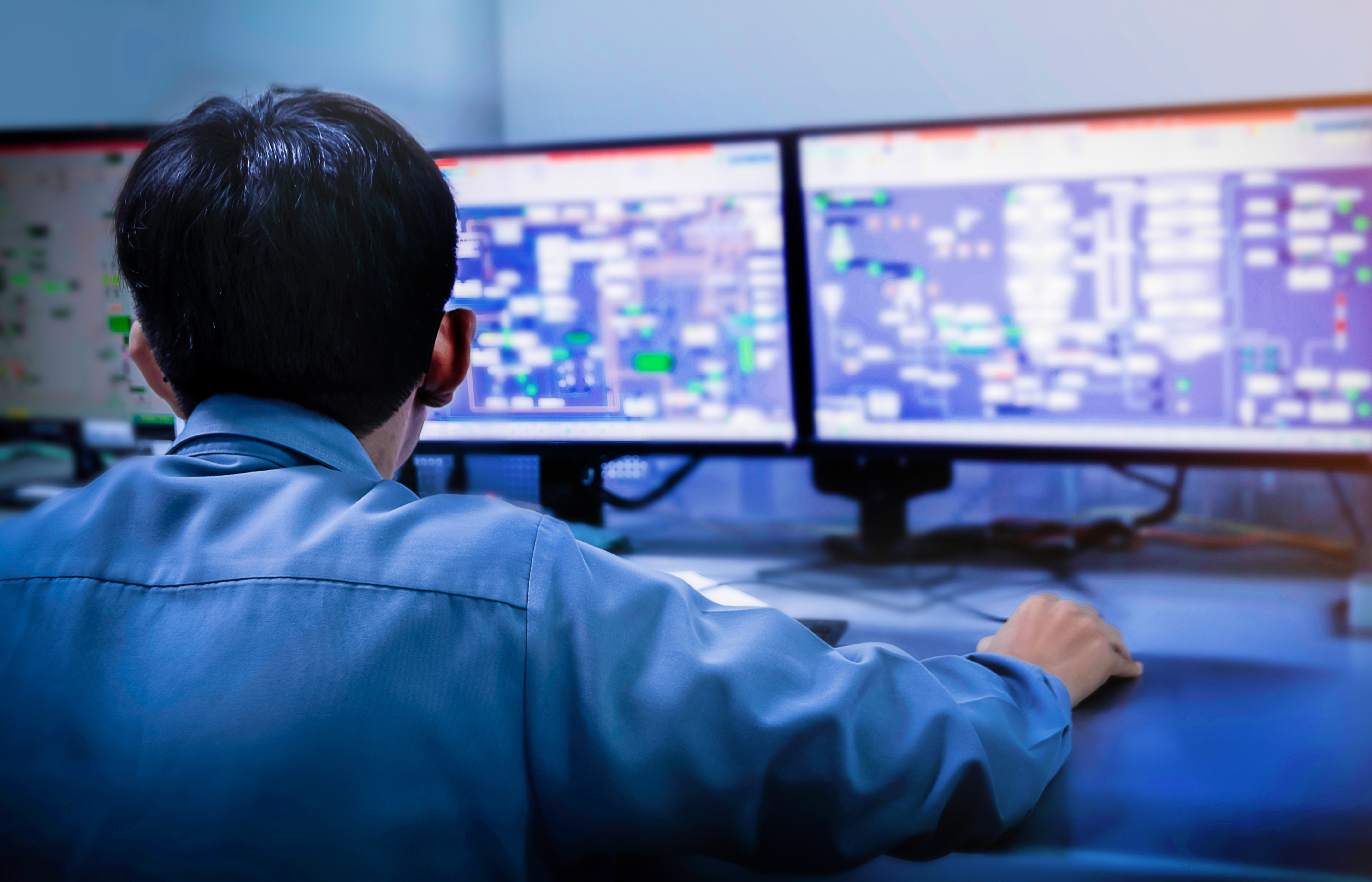 Engineering works in the production control room