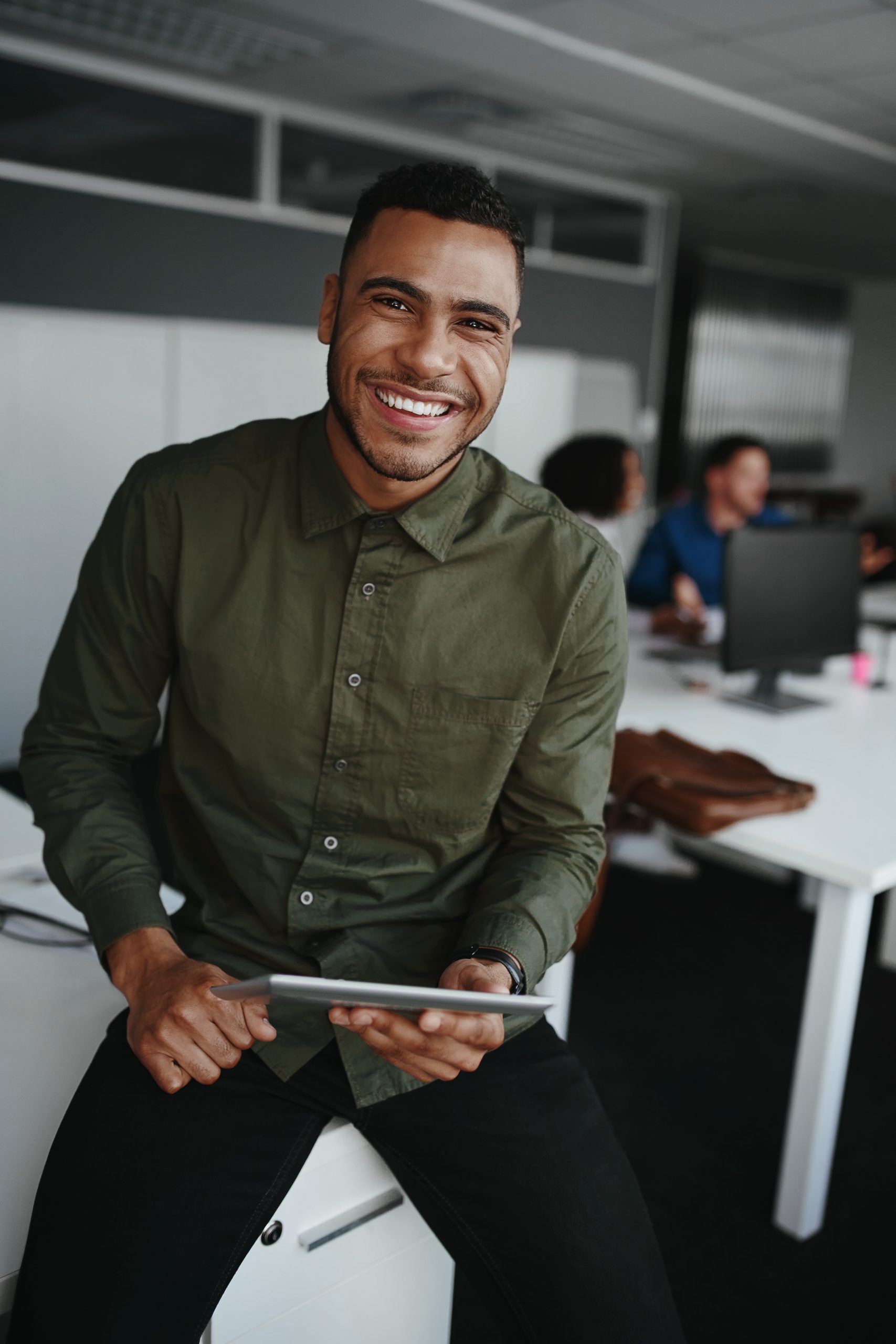 Black male at the office