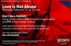 Love is Not Abuse 300x194 - TSTC hosts digital event to educate students about abusive relationships