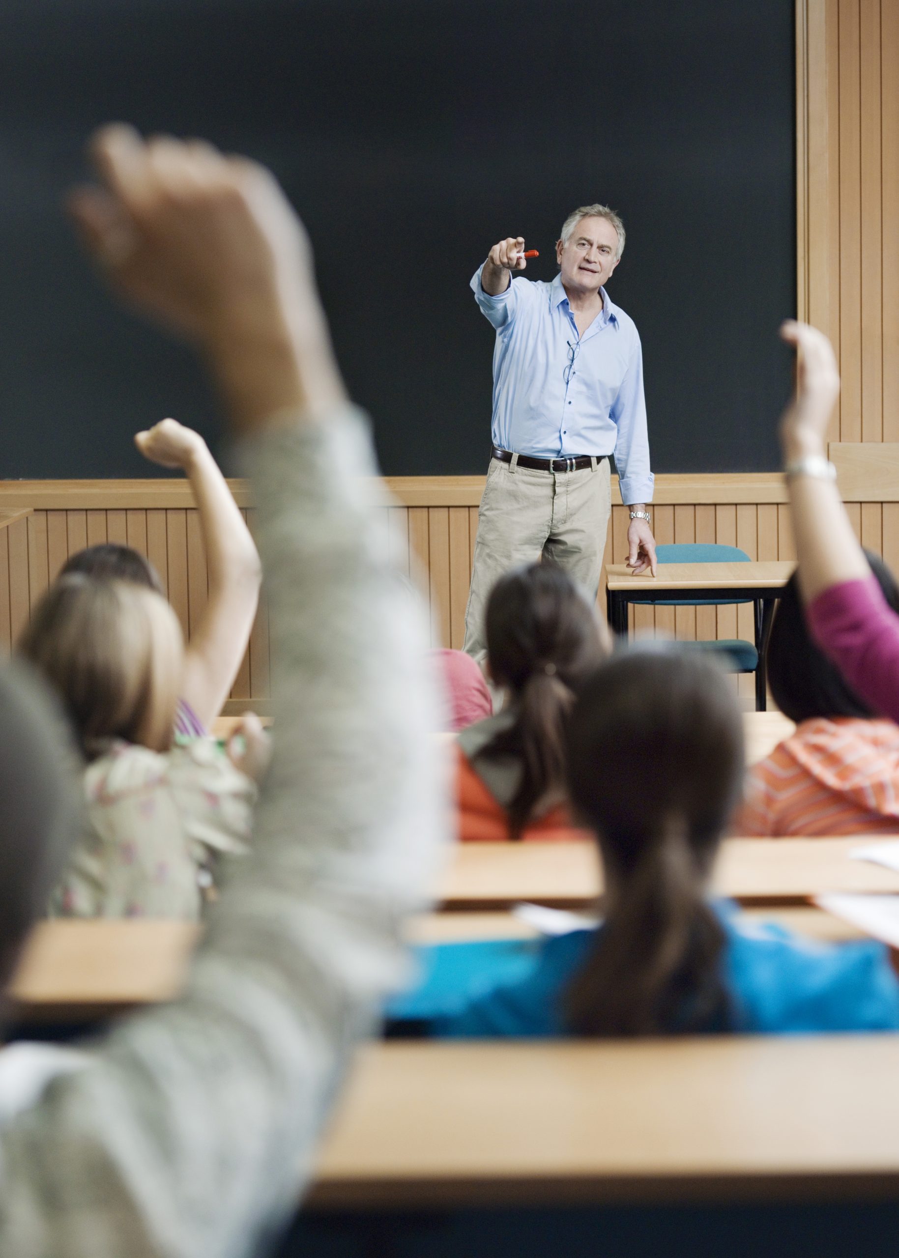 College professor in front of class