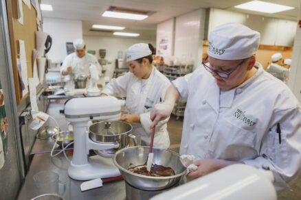 TSTC Culinary Arts students in action using stand mixers