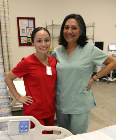 Illiana Rodriguez (left), a TSTC Nursing student, stands by her mother, Celina Romo, a TSTC Vocational Nursing alumna.