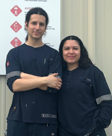 Recent TSTC Wind Energy Technology graduates and married couple Ruben Lopez and Reyna Cardenas-Lopez now work for the Nordex Group.
