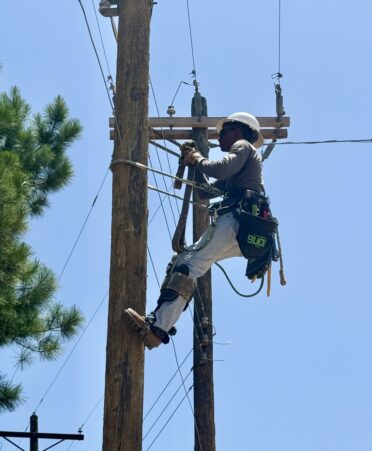 TSTC Electrical Lineworker and Management Technology student Jakelon Tutt combined his love of being outdoors with his interest in electricity to help choose his future career. (Photo courtesy of TSTC.)
