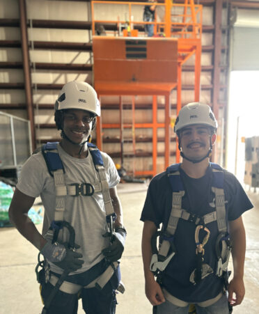 TSTC Wind Energy Technology graduates Chase Woolery (left) and Adrian Gallegos are wind turbine technicians with Deriva Energy.