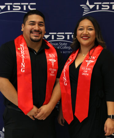 Siblings Adrian Hernandez (left) and Ana Hernandez are 2024 graduates of TSTC’s LVN to RN Transition Nursing program. Both have recently accepted job offers.