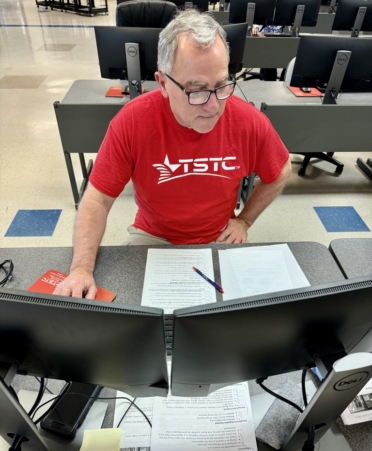 U.S. military veteran and TSTC alum Victor Stacy first graduated from TSTC’s Marshall campus in 2000. He enrolled in TSTC’s Cybersecurity program in fall 2024. (Photo courtesy of TSTC.)