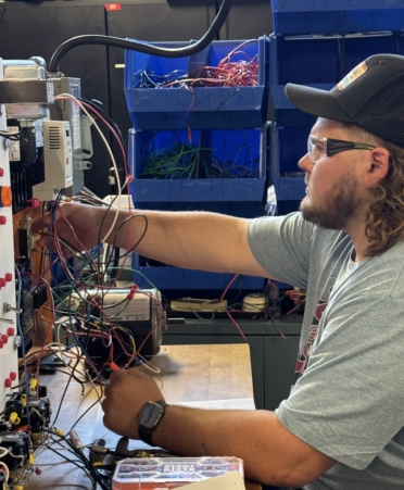 TSTC HVAC Technology student Billy Tischler checks wiring during a recent lab session. (Photo courtesy of TSTC.)