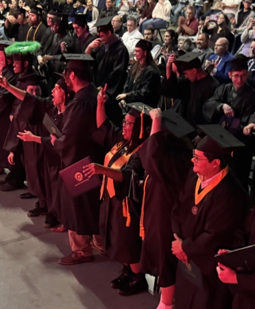 TSTC’s East Williamson County campus graduates celebrate during the commencement ceremony on Dec. 18 at the Williamson County Expo Center. (Photo courtesy of TSTC.)