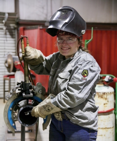 TSTC Welding Technology graduate Kaitlyn Scott will return to the Marshall campus to pursue Diesel Equipment Technology in the upcoming spring semester. (Photo courtesy of TSTC.)