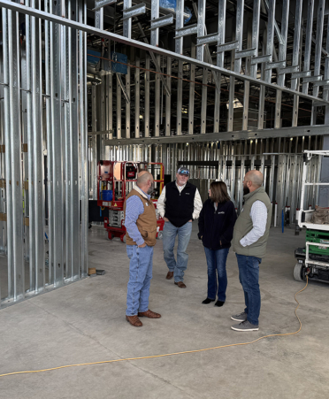 people touring construction site