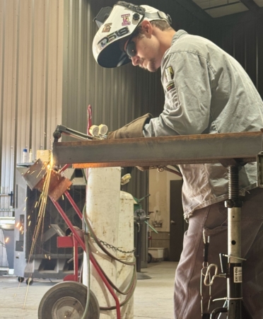 Harrison Prater, a Welding Technology student at TSTC’s Marshall campus, plans to compete in welding at the SkillsUSA Postsecondary Leadership and Skills Conference. (Photo courtesy of TSTC).