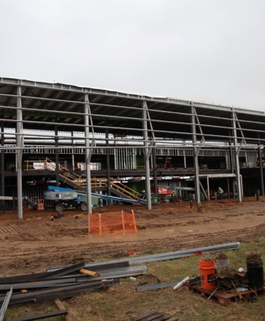 The Transportation Center of Excellence sits currently under construction.