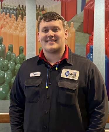 Taylor Nealy discovered his love of learning with TSTC’s Automation and Controls Technology program and continues to maintain such as an electronics technician for Norris Cylinder. (Photo courtesy of TSTC).